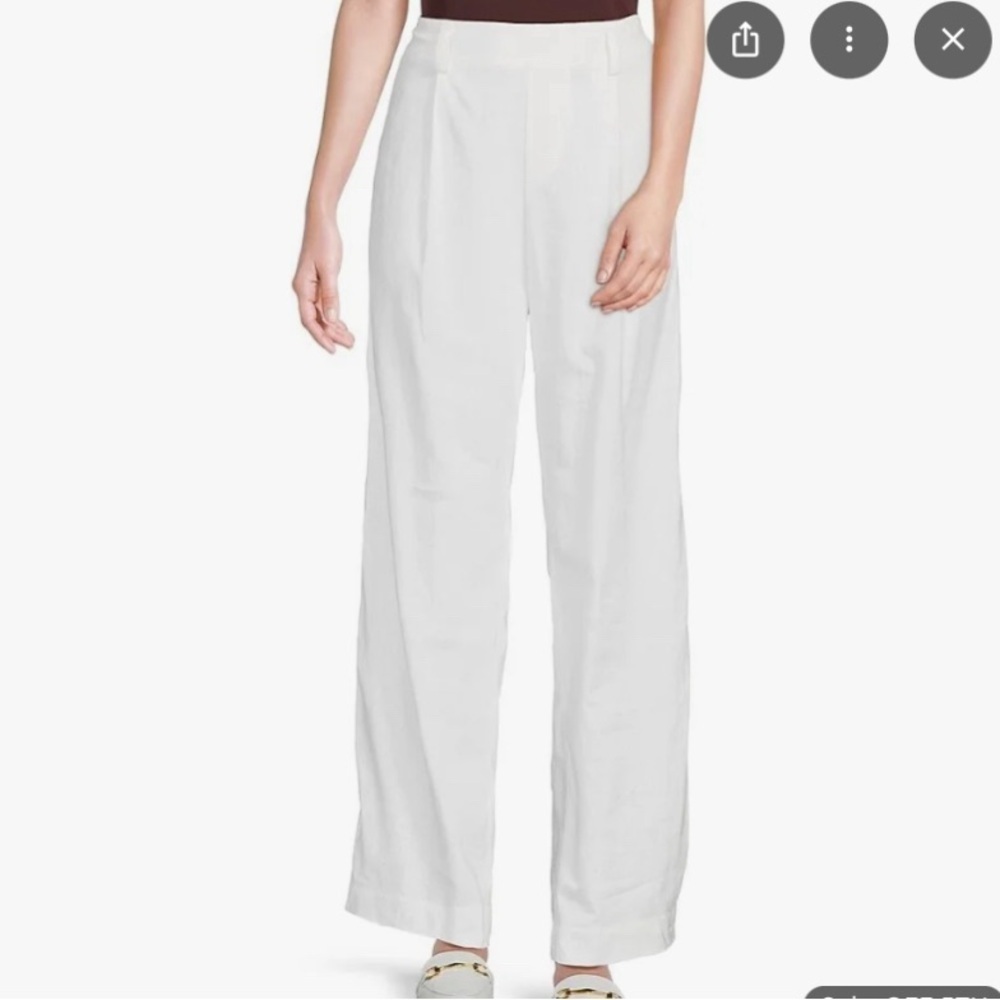 Vince pleat front pull on linen blend pants size M